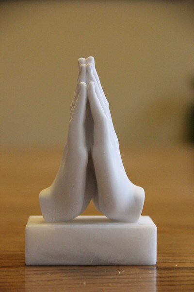 Praying Hands Sculpture Religious Marble Statue Alabaster Small